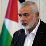 Portrait of Ismail Haniyeh, a key figure of the Palestinian territories.