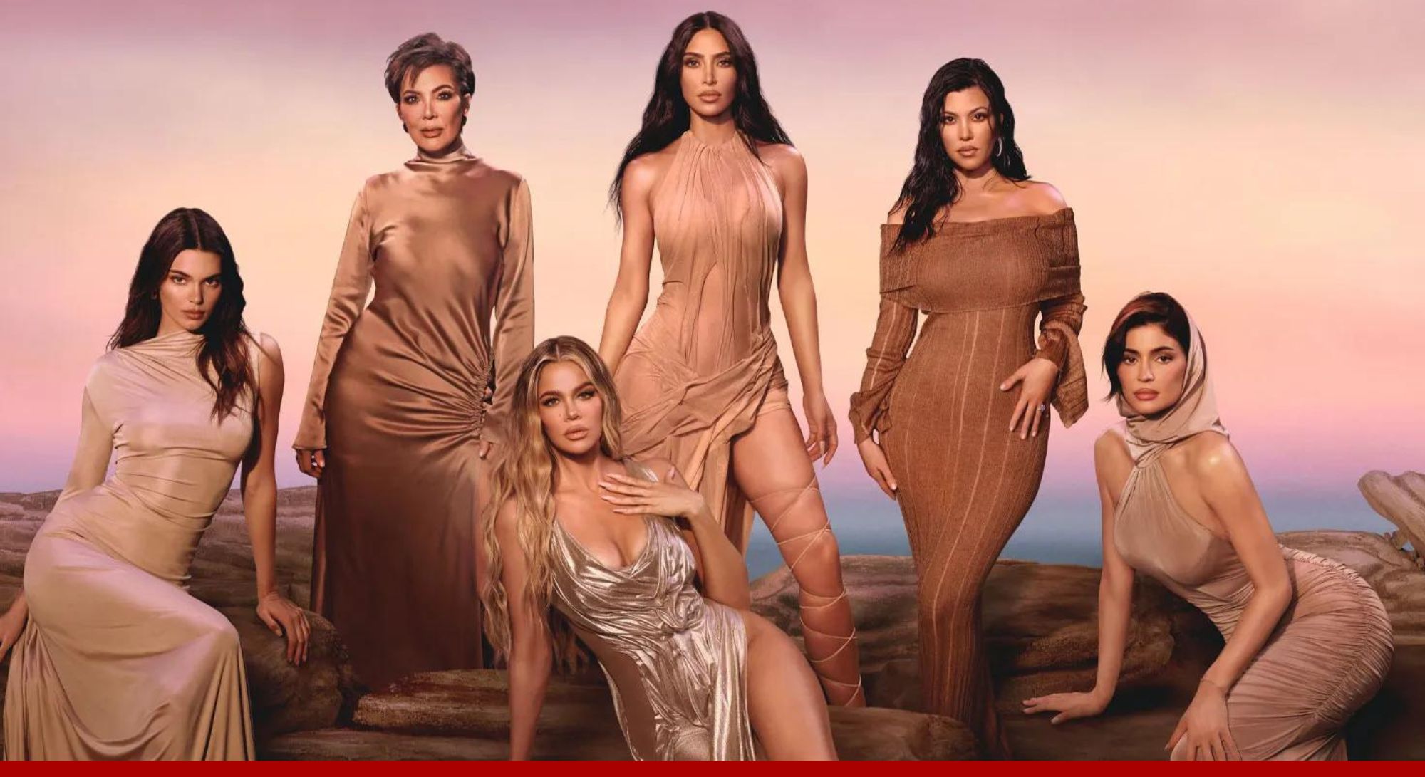 Kardashians posing with unrealistic beauty standards.